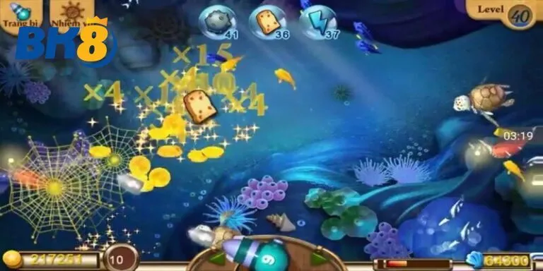 Hiệu ứng đặc biệt được kích hoạt trong Điếu Ngư Nhất Phát, tiêu diệt nhiều cá cùng lúc.