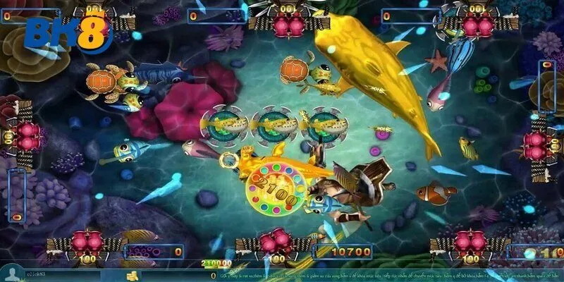 Cá boss khổng lồ trong Vua bắn cá với hiệu ứng bắn nổ hoành tráng và điểm thưởng cao.